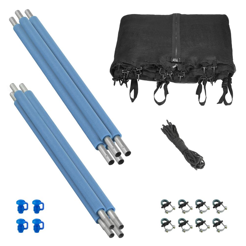 Upper Bounce Trampoline Enclosure Set to Fits 14 ft. Round Frames, for