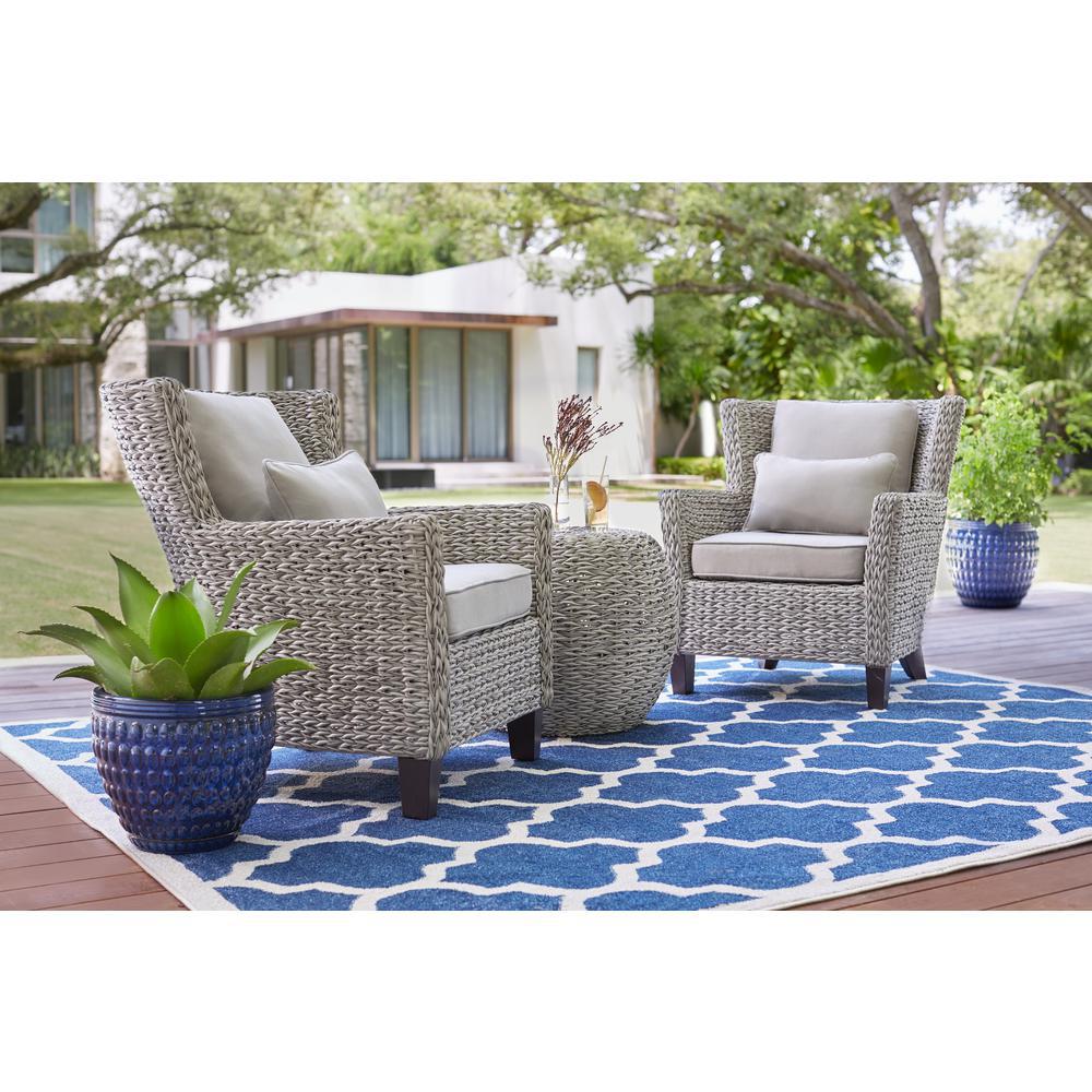 StyleWell Paden 3Piece Wicker Outdoor Patio Bistro Set with Grey