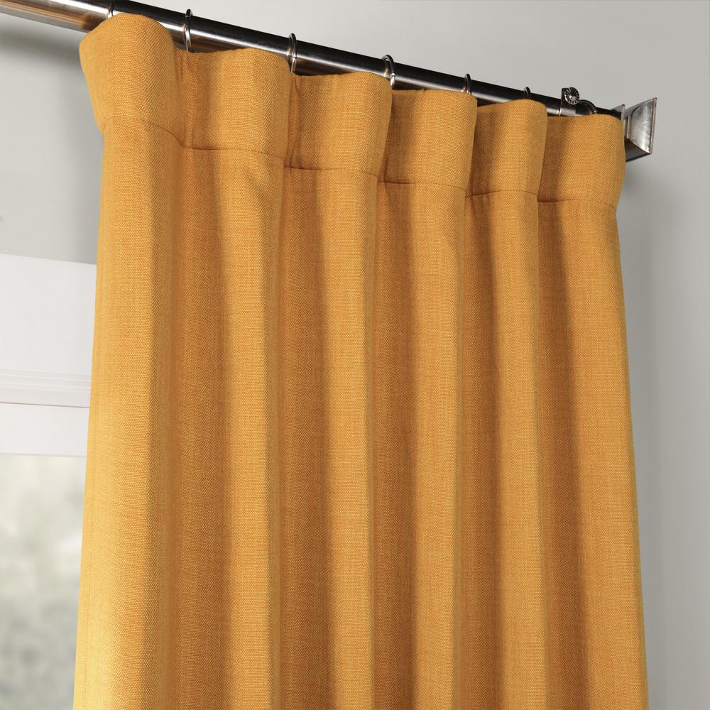 Exclusive Fabrics Furnishings Dandelion Gold Faux Linen Blackout