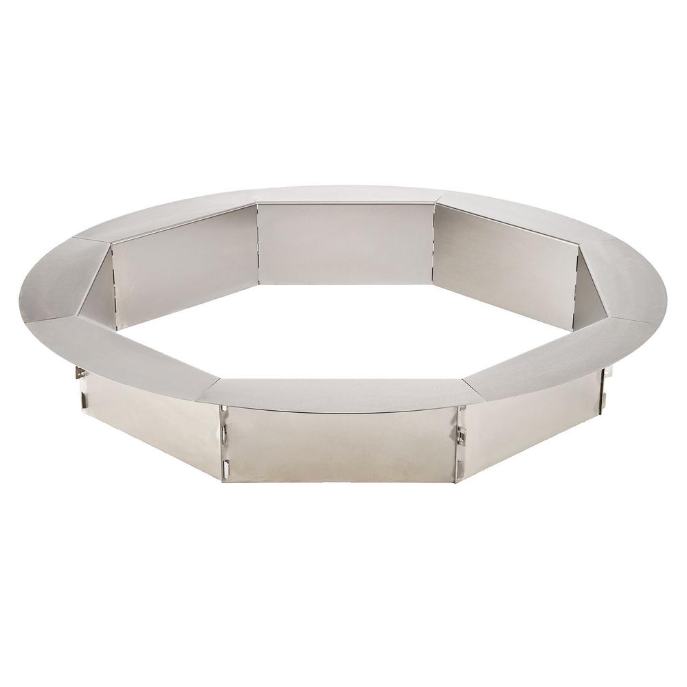 Pavestone 31 in. Octagonal Stainless Steel Fire Pit Insert ...