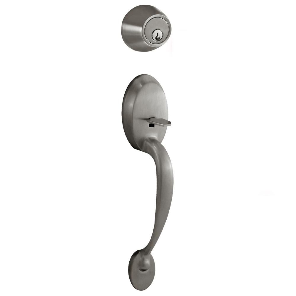 Milocks Satin Nickel Keyless Entry Deadbolt And Handleset Door