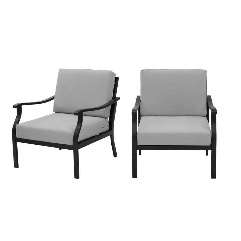 Hampton Bay Riley Black Steel Outdoor Patio Lounge Chair With Black Steel Outdoor Patio Lounge Chair