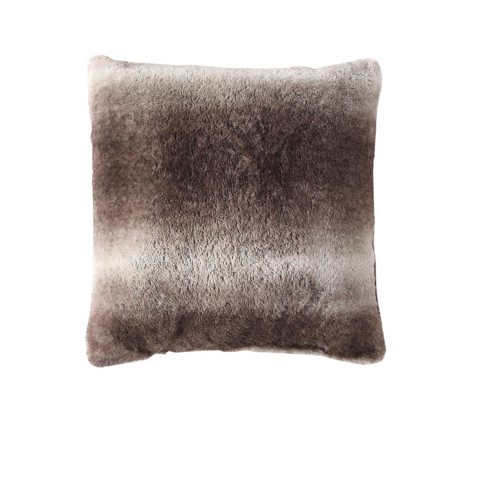 Home Millburn Faux Fur Throw Pillows, Brown (Set of 2)M602009