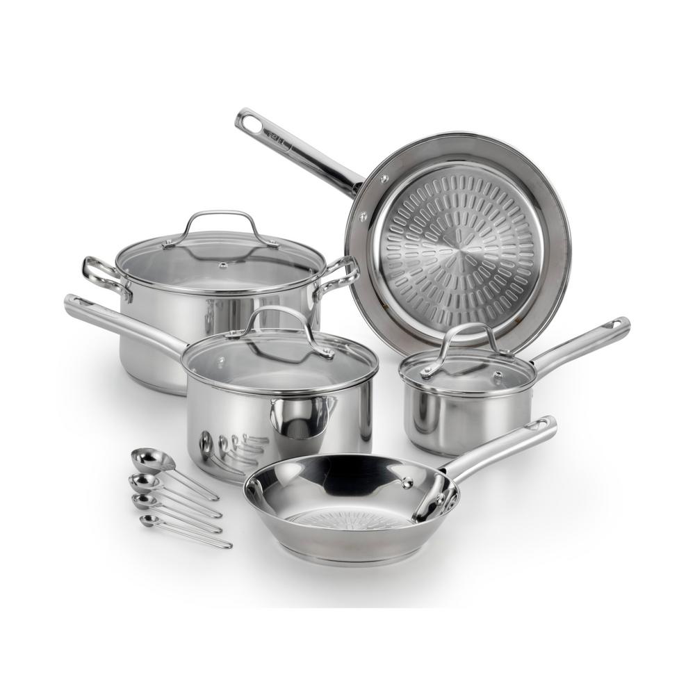 Tfal Performa 12Piece Stainless Steel Cookware Set with Glass Lids