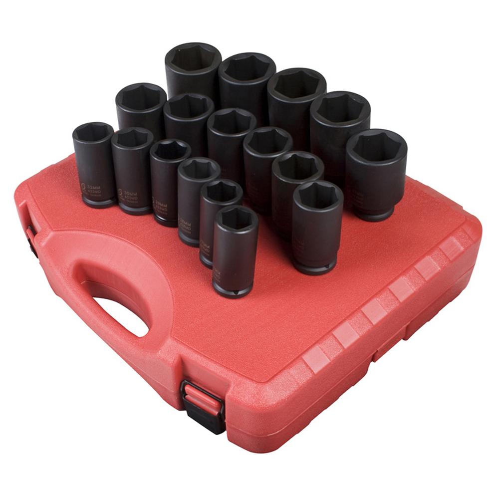 Sunex 34 In Drive Deep Impact Socket Set 17 Piece Sun4686 The