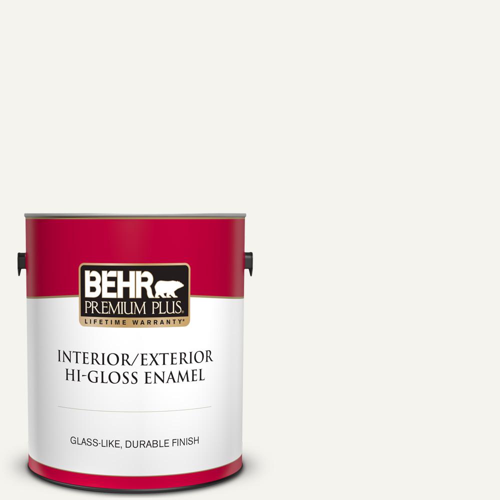 Behr Premium Plus 1 Gal Pwn 10 Decorator White Hi Gloss Enamel