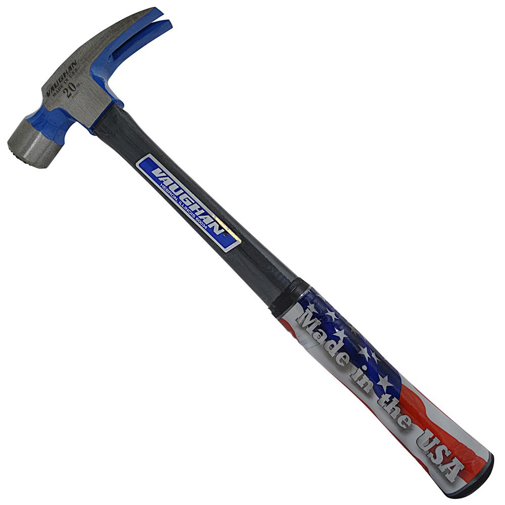 Vaughan 20 oz. Milled Face Fiberglass Rip Hammer, 16 in. fiberglass