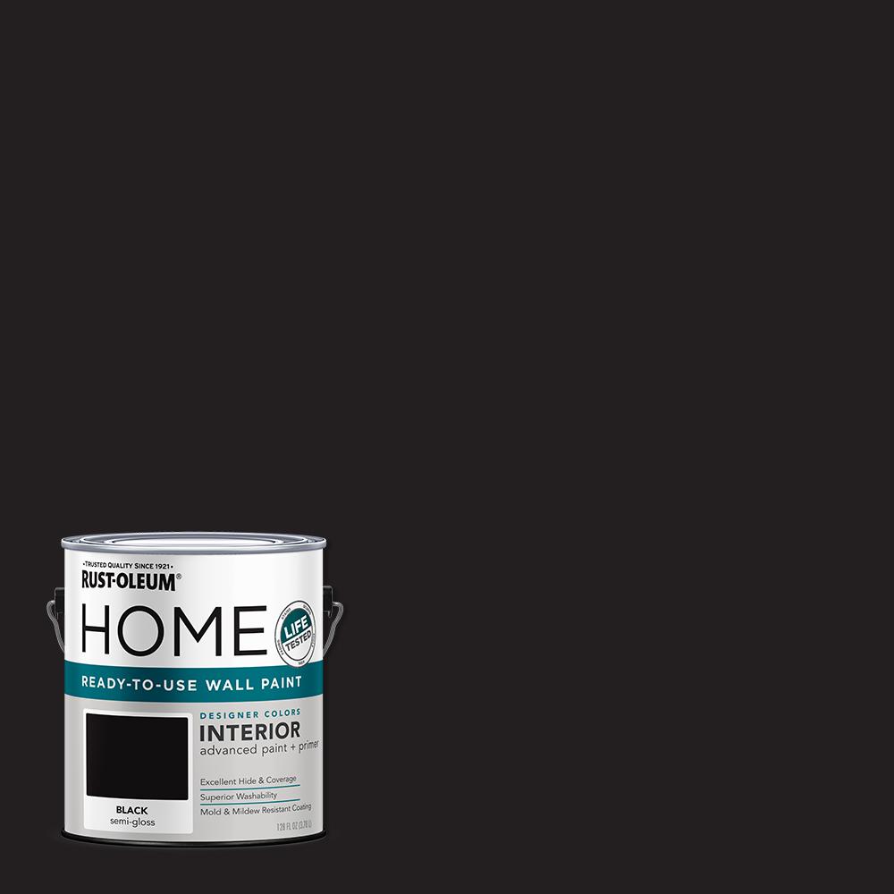 RustOleum Home 1 Gal. SemiGloss Black Interior Wall Paint365509 The Home Depot