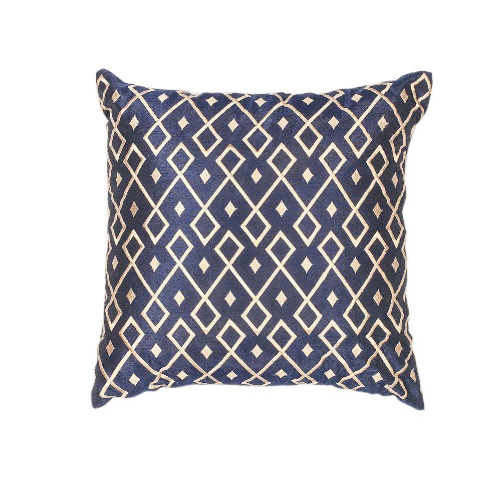 Kas Rugs Sweet Diamonds Gold/Navy Decorative PillowPILL20320SQ The