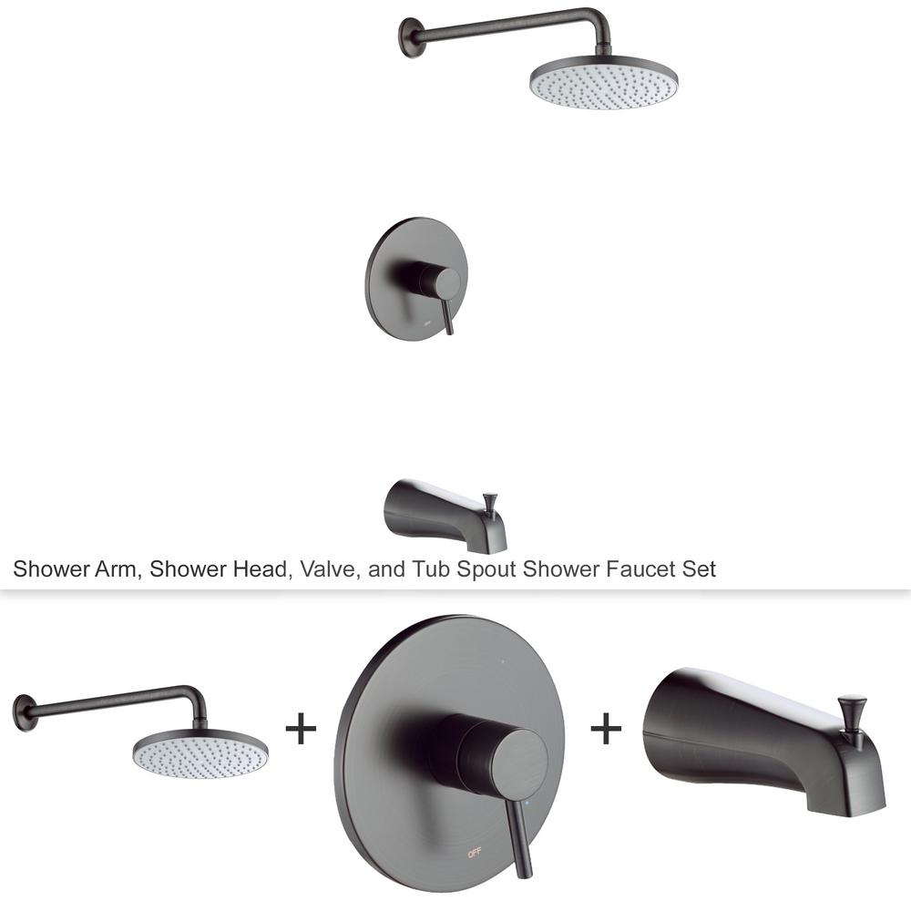 Single Handle 1 Spray Bathtub And Shower Faucet With Valve In Oil Spray Bathtub And Shower Faucet