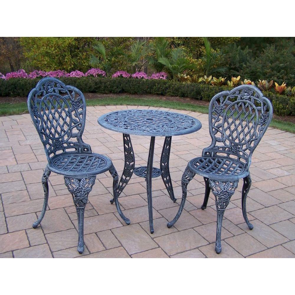 Oakland Living Tea Rose 3-Piece Patio Bistro Set-3005-VGY - The Home Depot