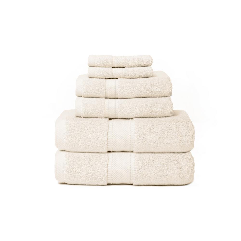 Espalma Hotel Zero Twist 6Piece 100 Cotton Bath Towel Set in Ivory