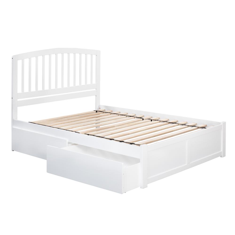 atlantic furniture orlando white full flat panel foot board bed