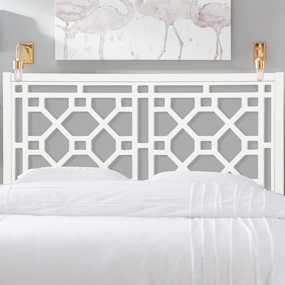 Quality Components Plus Thomas Chippendale White Queen Full Headboard 816 50q 50 The Home Depot