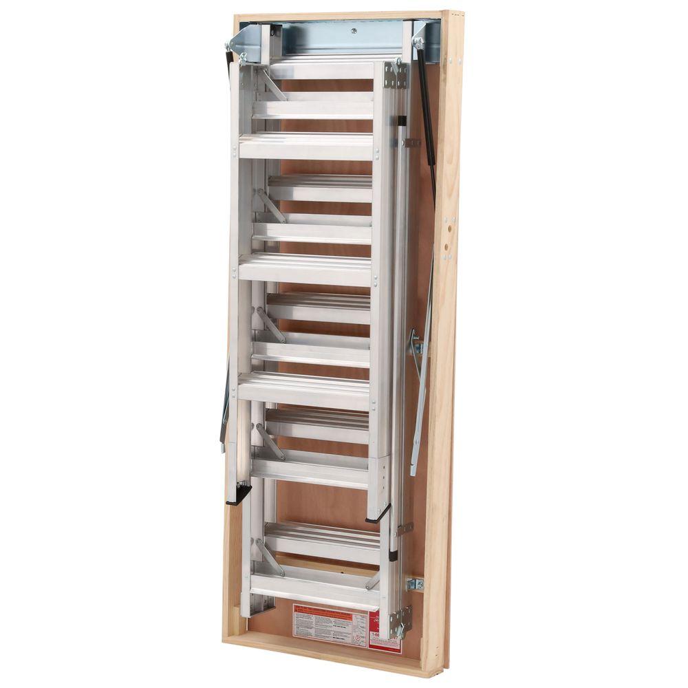 Werner 12 ft., 25 in. x 66 in. Aluminum Attic Ladder with 375 lb