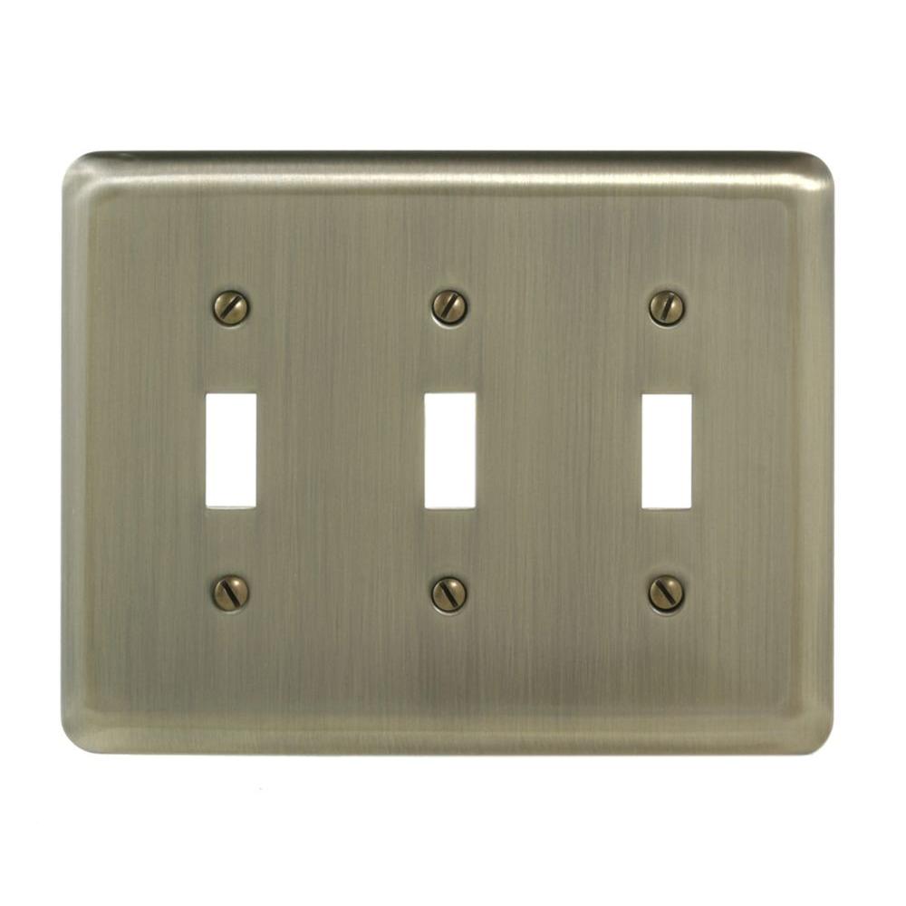 Amerelle Steel 2 Toggle Wall Plate Brushed Brass154TT The Home Depot
