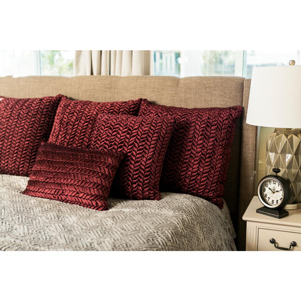 Litton Lane 26 In X 26 In Large Square Burgundy Velvet