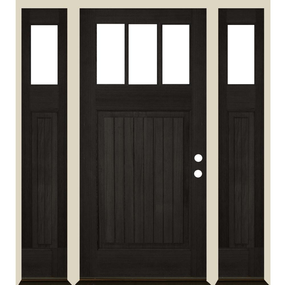 Single Door With Sidelites Black Front Doors Exterior Doors The Home Depot