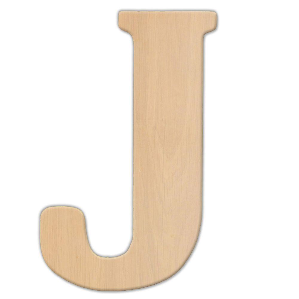 Jeff McWilliams Designs 23 in. Oversized Unfinished Wood Letter (J