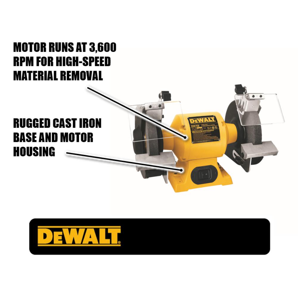 Dewalt 8 In 205 Mm Bench Grinder Dw758 The Home Depot