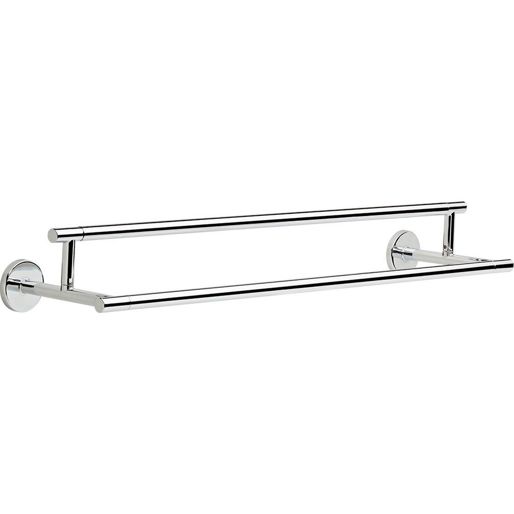 Delta Mounting Hardware Towel Bars Bathroom The Trinsic 24 In Double Towel Bar Chrome