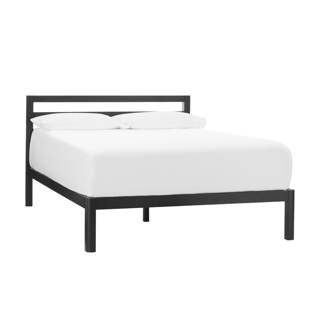 StyleWell Grandon Black Metal King Platform Bed with Slats (76 in W. X 14 in H.)