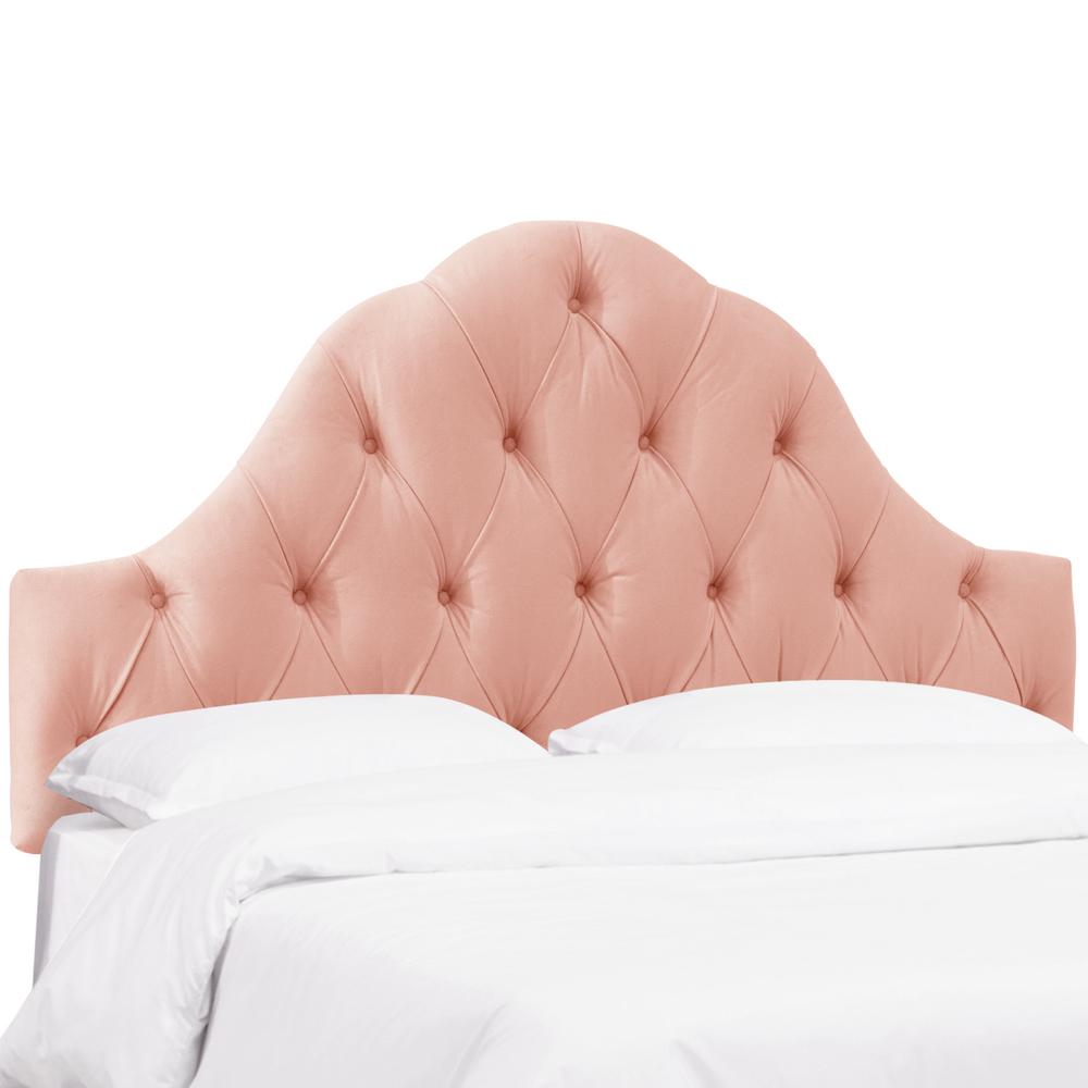 Skyline Furniture Velvet Blush Full High Arched Diamond Tufted