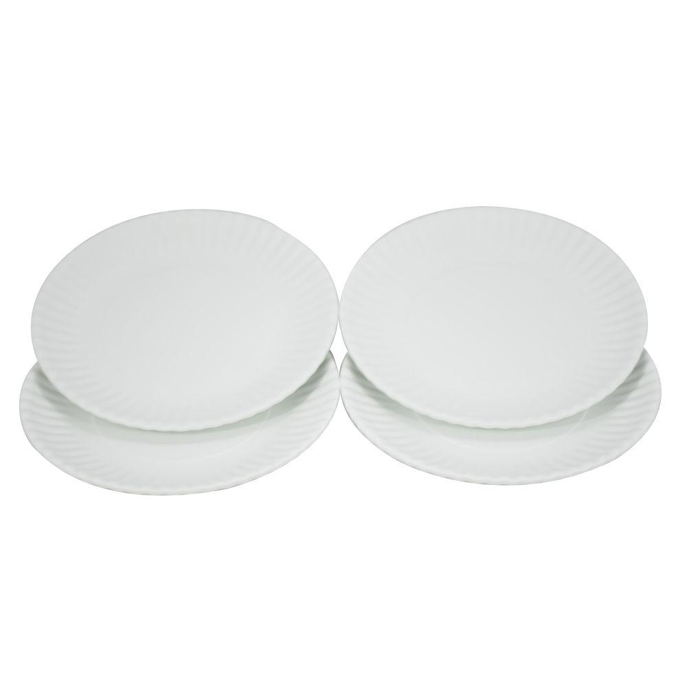Fairly Odd Novelties Hard Melamine Plastic Reusable White Dinner Fairly Odd Novelties Hard Melamine Plastic Reusable White Dinner Plates Set Of 4