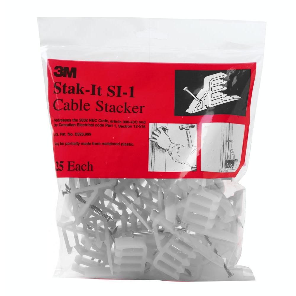 3M Cable Stacker - White 25-Pack (Case Of 10)-SI-1 - The Home Depot