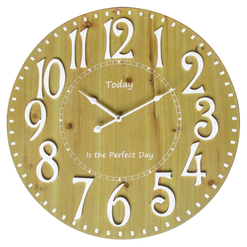 Yosemite Home Decor Perfect Day I Natural Wood Anolog Wall Clock