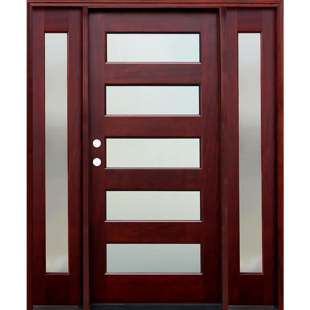 5 Panel Exterior Prehung Doors With Glass Wood Doors The