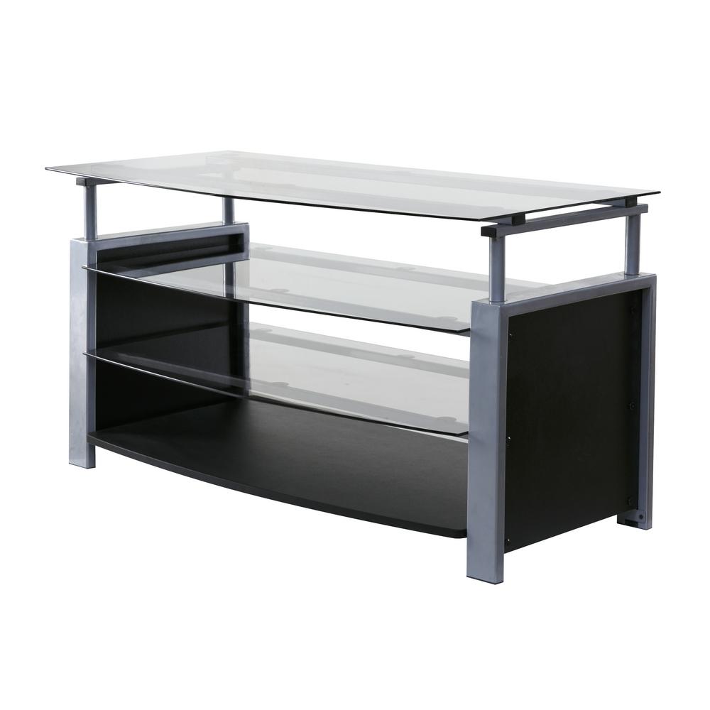 Onespace Basics Tv Stand With Steel Frame And Tempered Glass