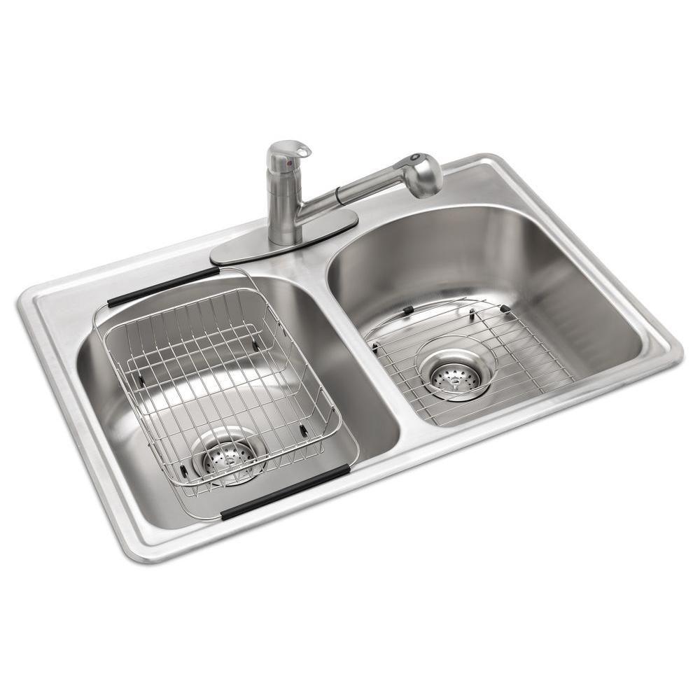KOHLER Staccato DropIn Stainless Steel 33 in. 1Hole Double Bowl
