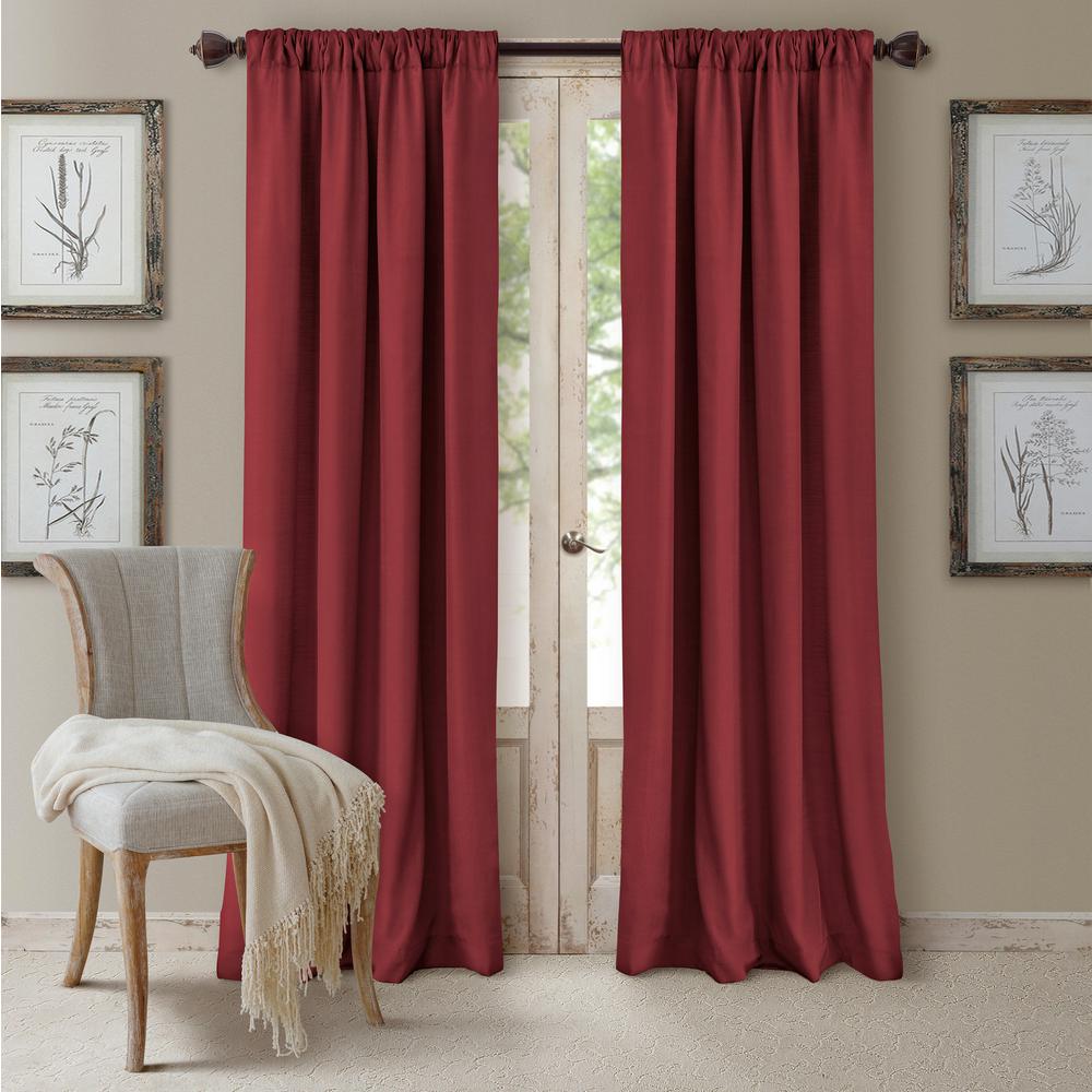 Elrene Cachet Textured Solid Blackout Window Curtain 34621brk