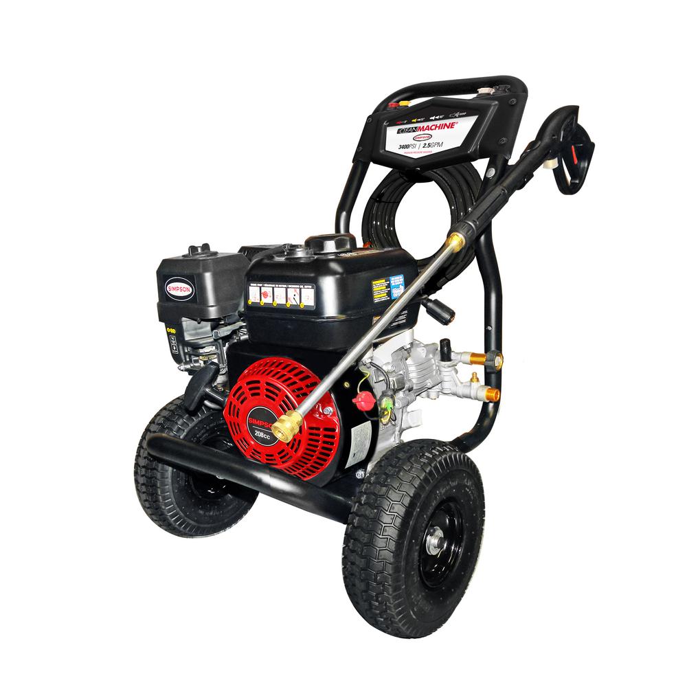 Simpson Clean Machine by 3400 PSI at 2.5 GPM Cold Water Residential Gas Pressure Washer