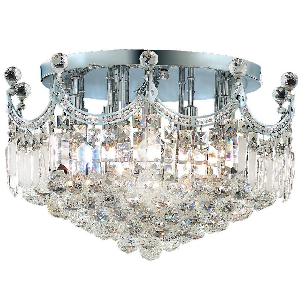 Empire Collection 9 Light Chrome And Crystal Ceiling Light