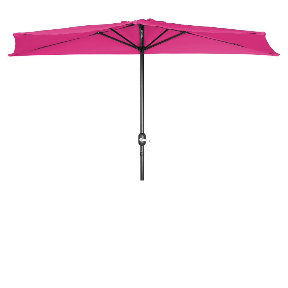 Trademark Innovations 9 Ft Market Half Patio Umbrella In Pink Umb Hf Rose The Home Depot