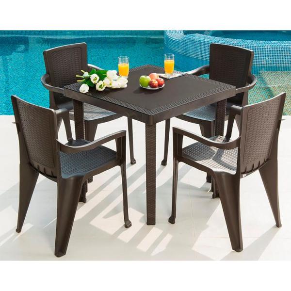 Mq 5 Piece Plastic Resin Outdoor, Plastic Table And Chair Patio Set