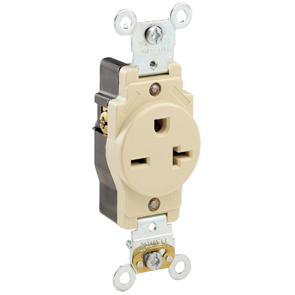 Leviton 20 Amp Industrial Grade Heavy Duty Self Grounding Single Outlet ...