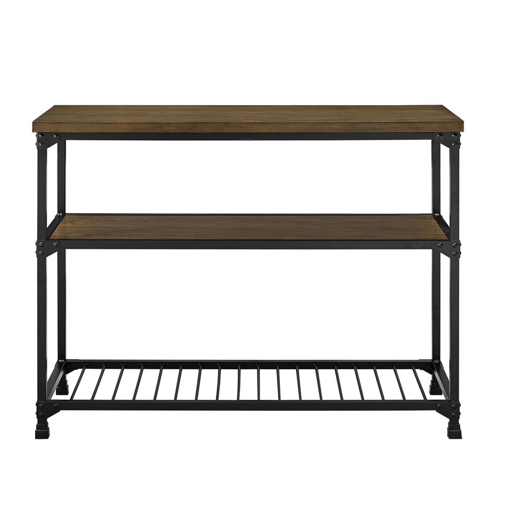 Dorel Living Joss Rustic Brown Antique Oak Black Multifunction Dorel Living Joss Rustic Brown Antique Oak Black Multifunction Island