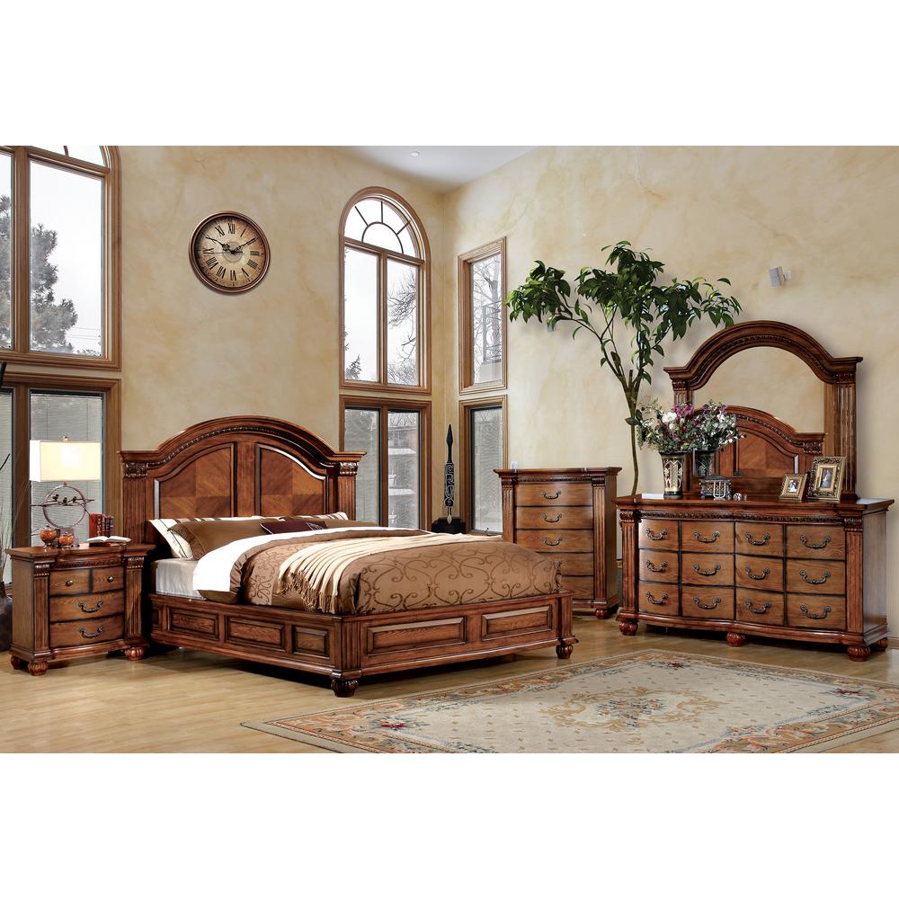 William's Home Furnishing Bellagrand E.King Bed in Antique Tobacco Oak