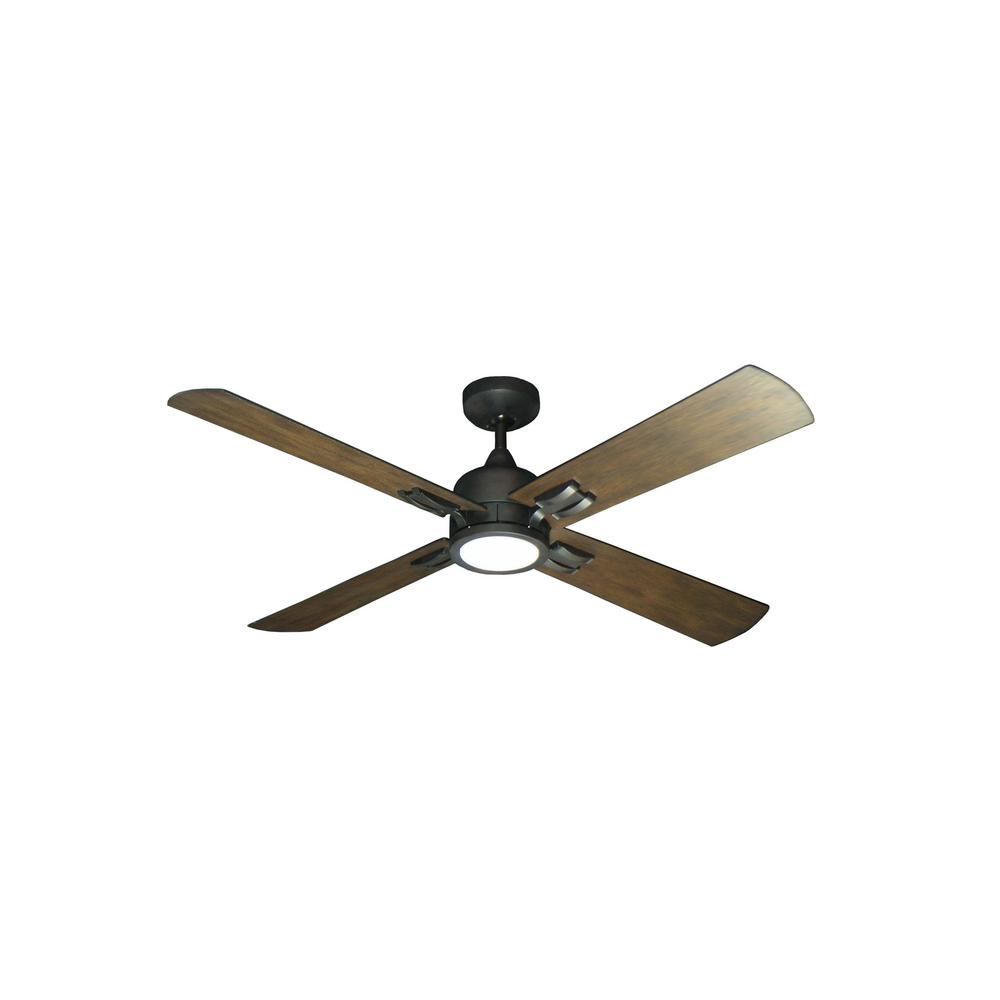 Troposair Captiva 52 In Led Oil Rubbed Bronze Ceiling Fan And Light With Remote Control