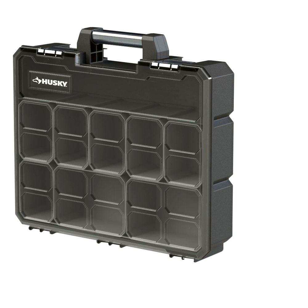 Husky 16-1/2 In. 8-Bin Deep Pro Organizer, Black-211102 - The Home Depot