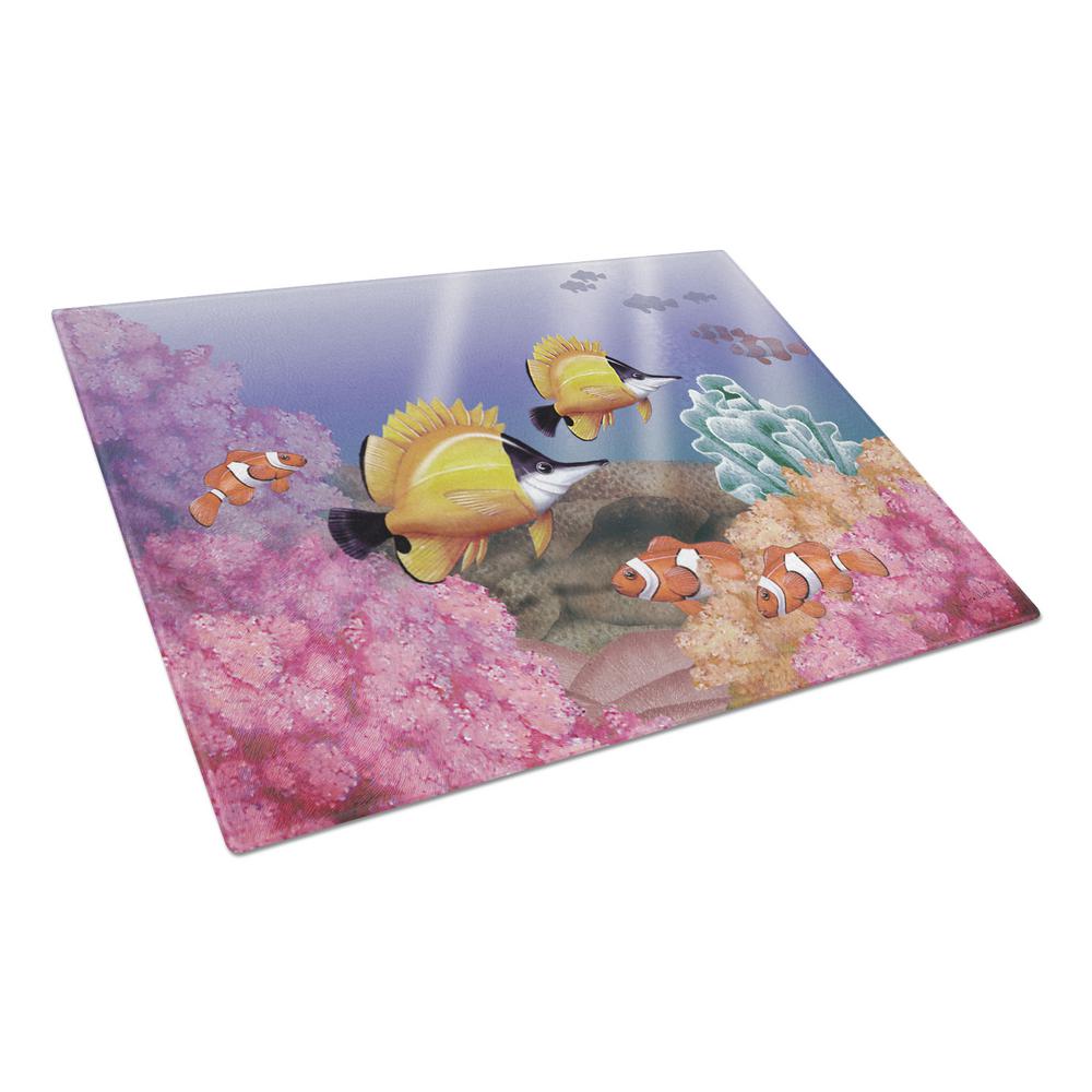 Carolines Treasures Undersea Fantasy 6 Tempered Glass Large Cutting Board, Multi-Color