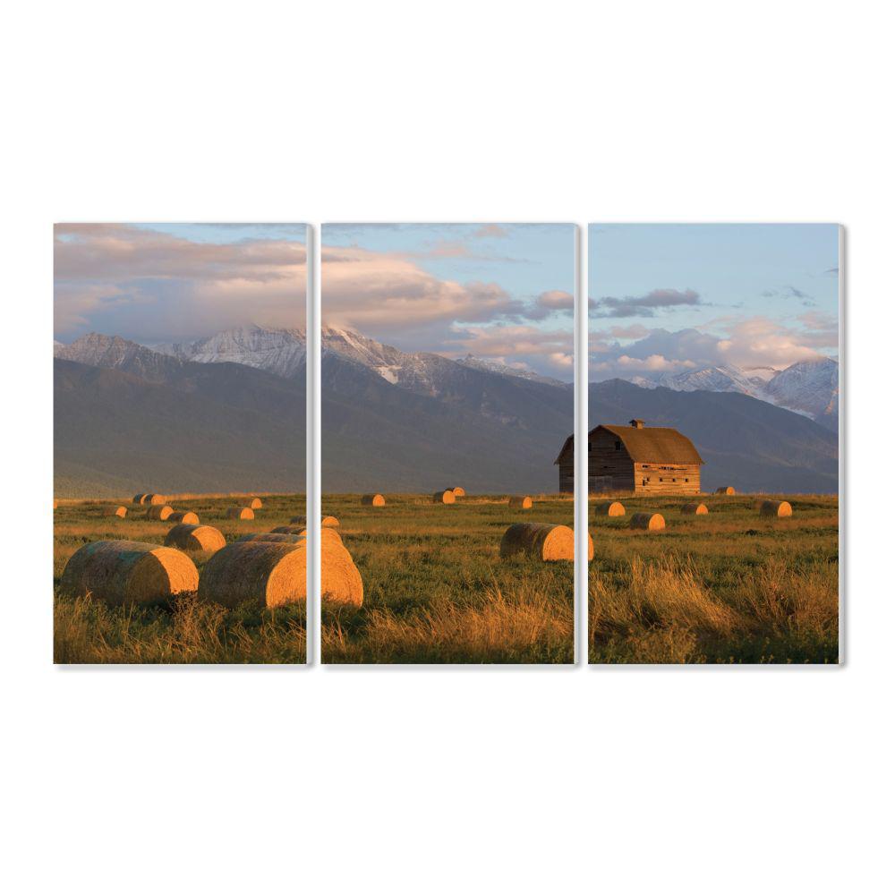 11 In X 17 Old Barn And Hay Bales Upon Montana Mountain Range By Chuck Haney Danitadelimont Com Wood Wall Art