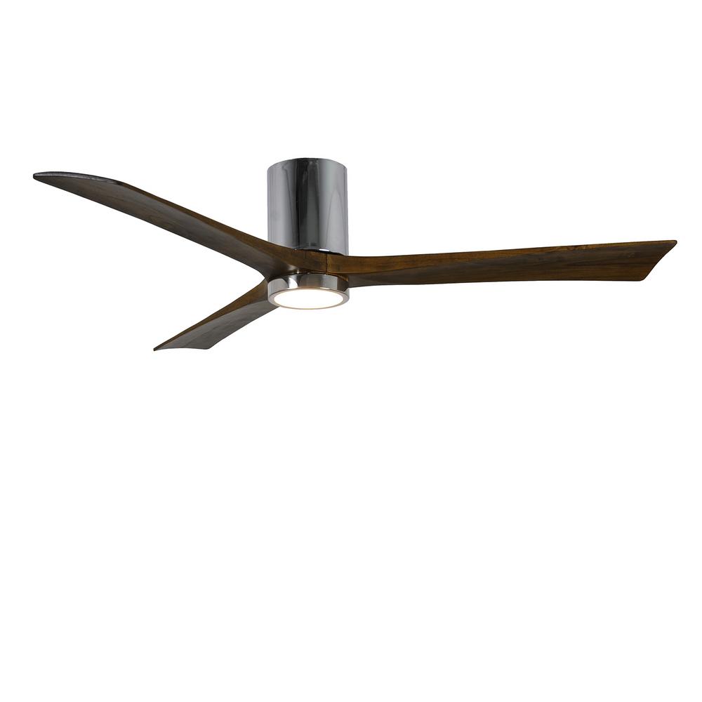 Atlas Irene 60 In Led Indoor Outdoor Damp Polished Chrome Ceiling Fan With Remote Control Wall Control