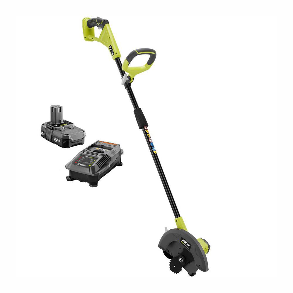 RYOBI ONE+ 9 in. 18Volt LithiumIon Cordless Edger 1.3 Ah Battery