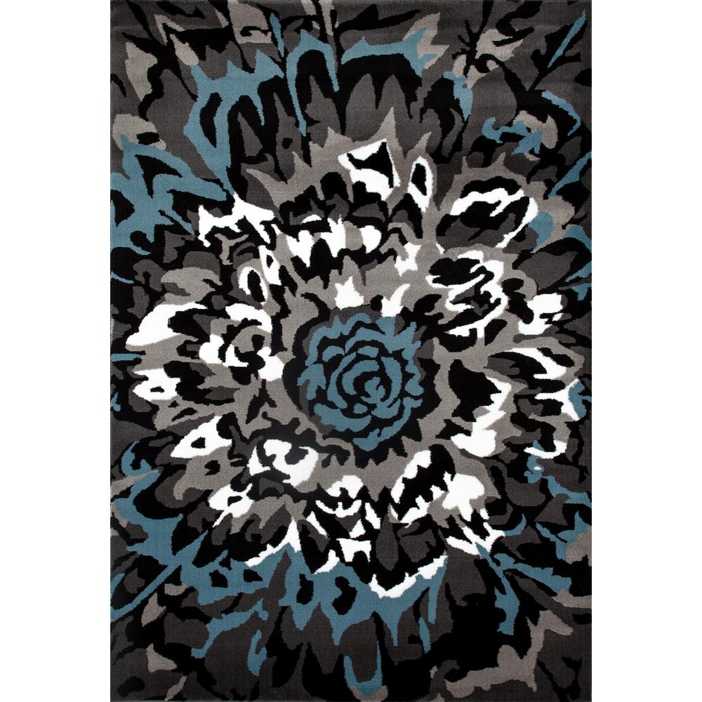 Modern Large Fl Pattern Blue Gray 8 Ft X 10 Area Rug 116 Modern Large Fl Pattern Blue Gray 8 Ft X 10 Area Rug 116 8x10 The Home Depot