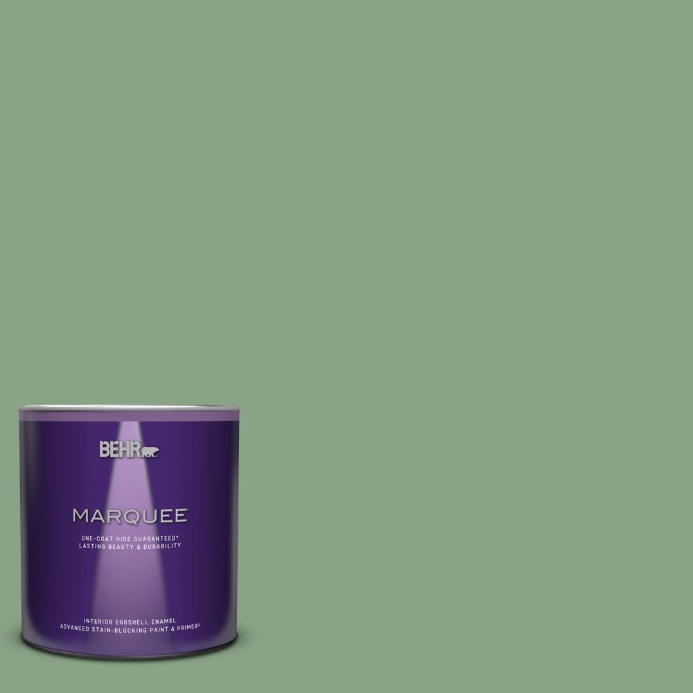 BEHR MARQUEE 1 qt. S4005 Gallery Green OneCoat Hide Eggshell Enamel
