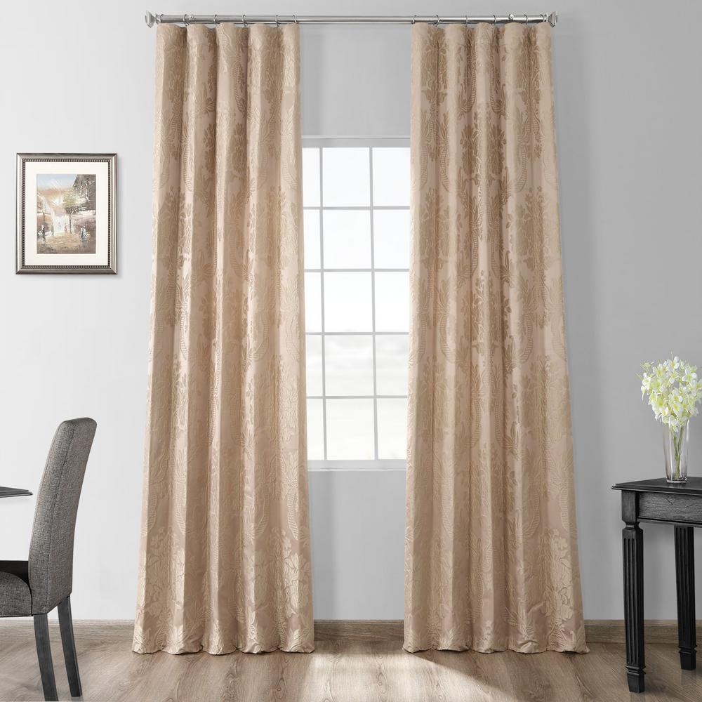 Exclusive Fabrics Furnishings Magdelena Beige And Gold Faux Silk
